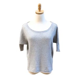ATHLETA Cabrillo Open Knit Cashmere Linen Sweater in Baby Gray — M